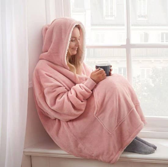 Blush Pink Super Soft Hoodie Blanket