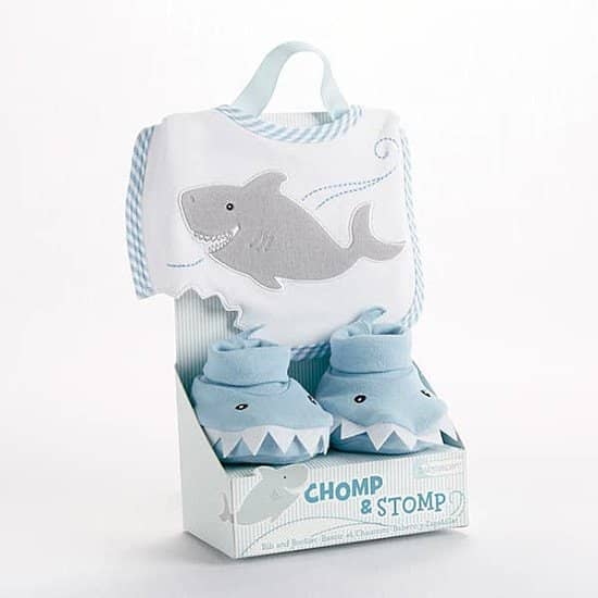 Shark Bib and Booties Gift Set