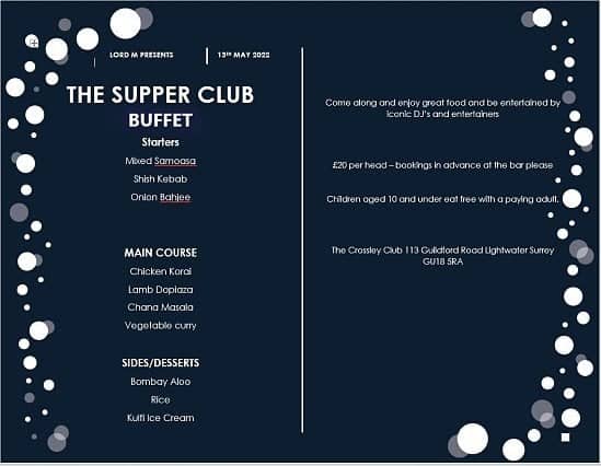 The Buffet Supper Club at The Crossley Club Lightwater