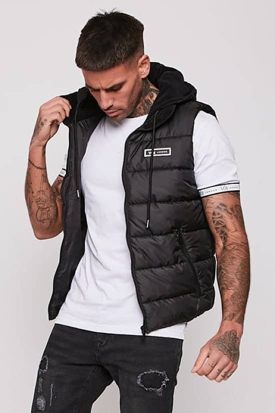 STAMFORD BROOK HOODED GILET- BLACK