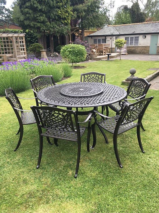 The Harewood Cast Aluminium 6 seat table & chairs