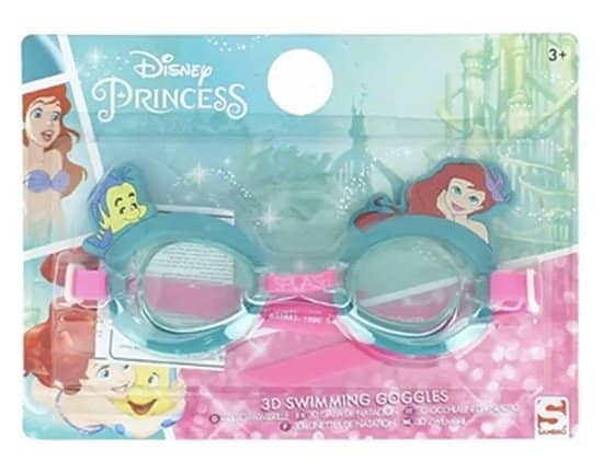 Official Disney Princess Ariel 3D Character Fully Adjustable Swimming Goggles