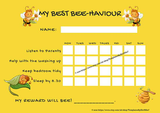Kids Best Behavior Reward Chart