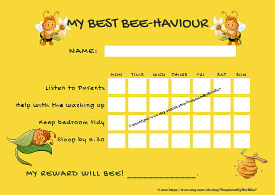 Kids Best Behavior Reward Chart