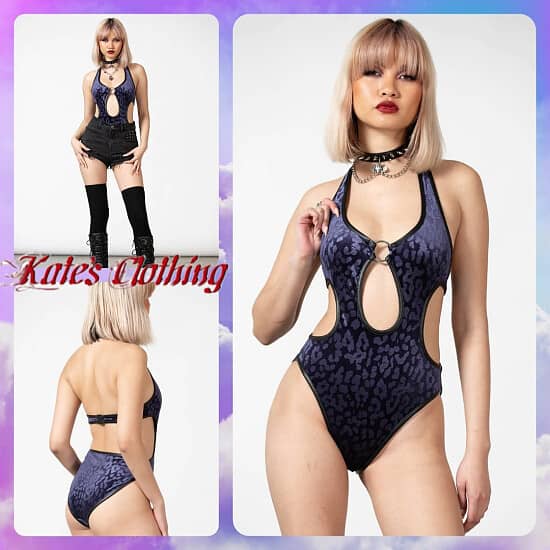 Killstar Barbarella Halter Bodysuit Plum £25.99