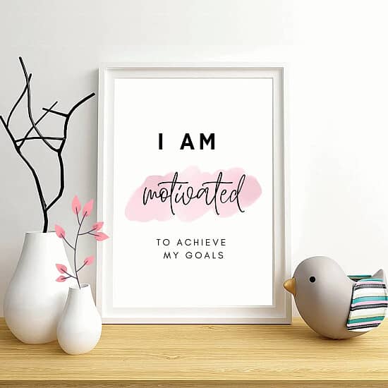 Motivational Wall Art Prints 'i am motivated to achieve my goals'' Home Prints Posters Inspirational