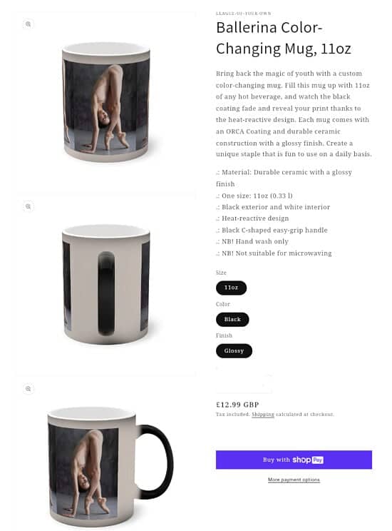 Ballerina Colour Changing Mug