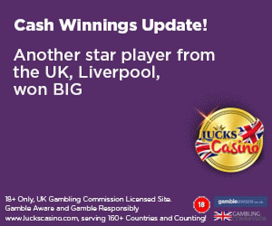 Lucks Casino UK Offers 100% up to £200 Bonus! T&C's Apply, 18+ Only.