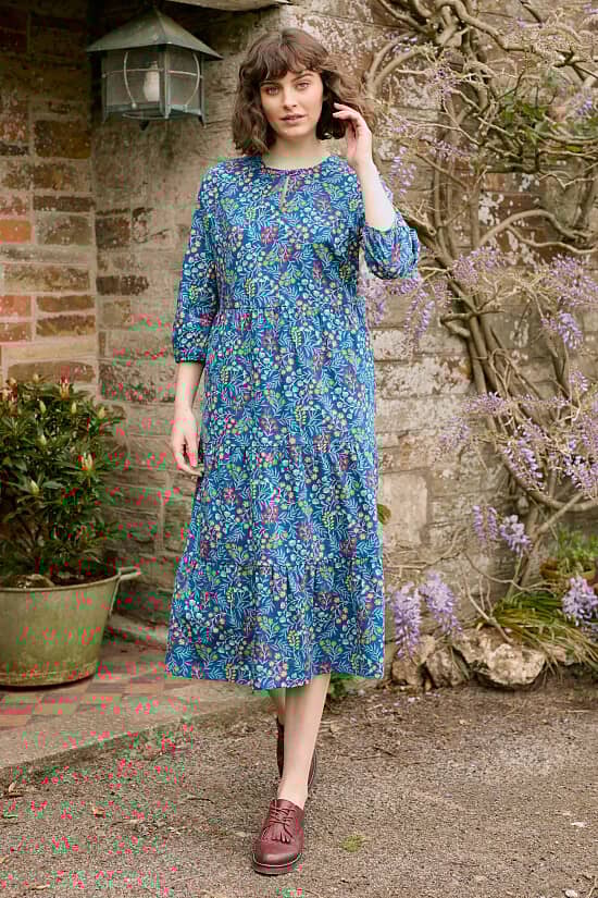 SAVE - Coastal Flower Midi Dress