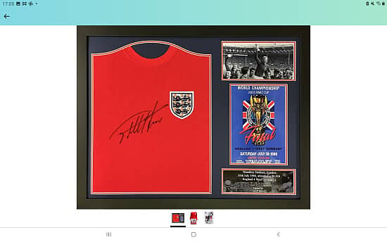 Signed  football Shirt by Sir Geoff Hurst