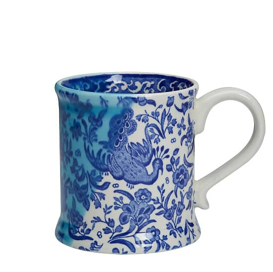 SAVE -  Blue Regal Peacock 170th Anniversary Footed Mug Seconds