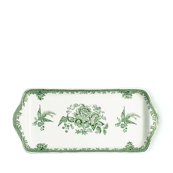 SAVE - Green Asiatic Pheasants Rectangular Tray 28cm / 11" Seconds