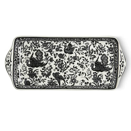 SAVE - Black Regal Peacock Rectangular Tray 28cm/11" Seconds