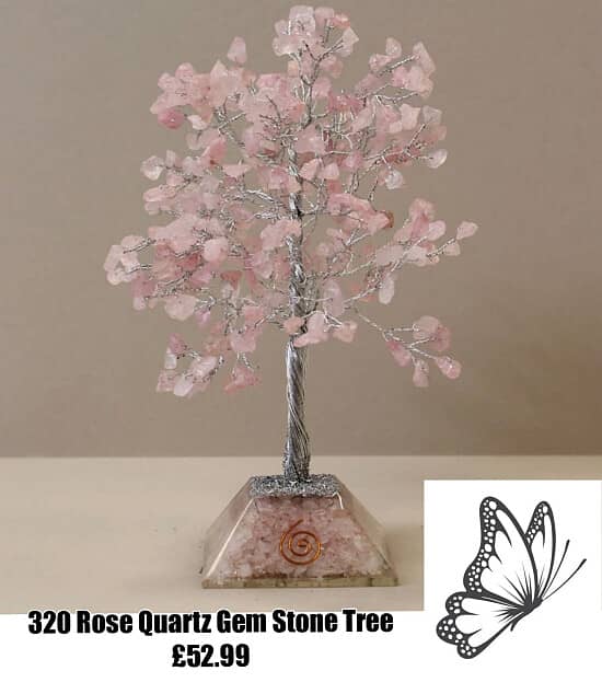 320 Rose Quartz Gem Stone Tree 💕💕 £52.99 💕💕