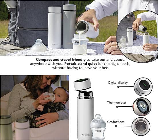 Nuby RapidCool Portable Baby Bottle Maker, Prepare A Formula Feed in Just 2 Minutes, Ideal for Trave
