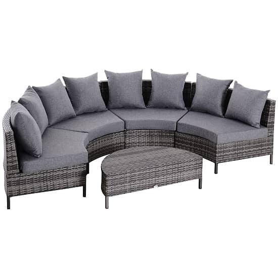 SALE Rattan Garden Furniture 4 Seaters Half-round Patio Outdoor Sofa & Table Set £500 OFF