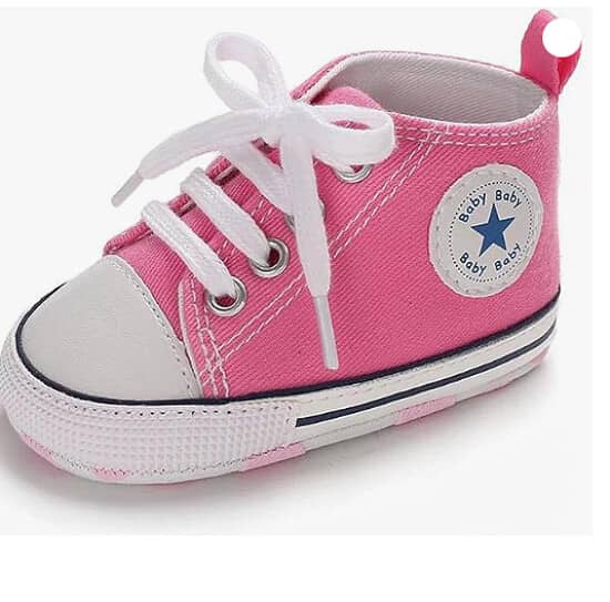 Baby Boys Girls Infant Canvas Sneakers High Top Lace up Newborn First Walkers Cribster Shoe