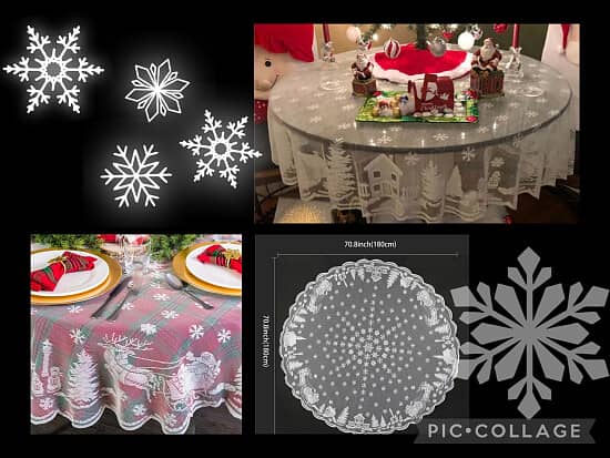 70” Round Lace Christmas Table Cloth £12.99