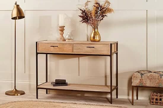 Elevate Your Decor with the Dasai Mango Wood Console Table – Originally £695, Now Only £347.50!