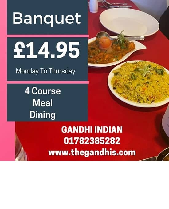 £14.95 For 4 Course Meal Gandhi Indian Restaurant