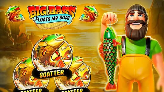Play "Big Bass Floats My Boat" Slot Game  at Top Slot Site with up to £100 FREE! £££