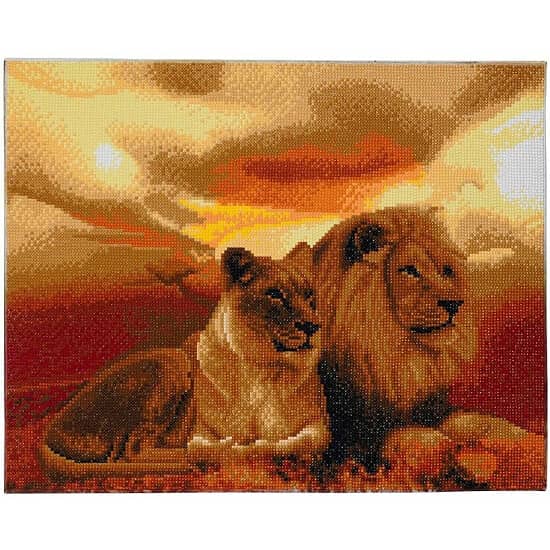 Crystal Art Lions of the Savannah, 40x50cm Diamond Painting Kit