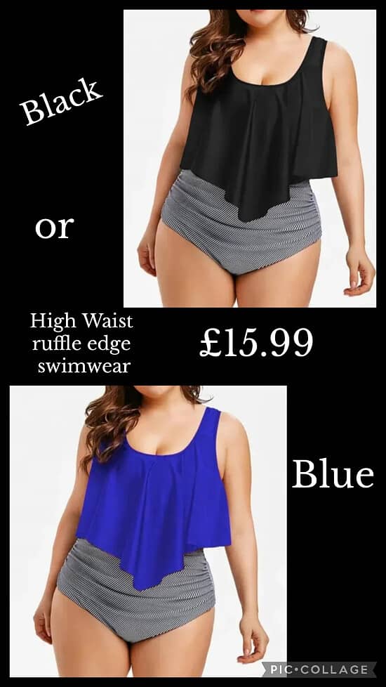 High Waist ruffle edge swimwear £15.99