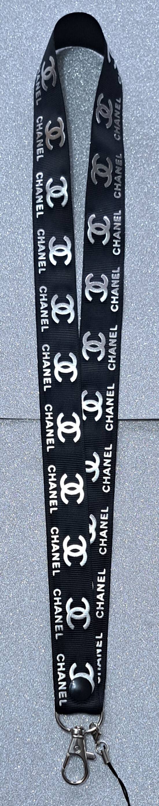 CC Black and Silver Lanyard Id Badge Holder Or Wriststrap