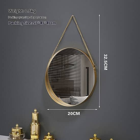 Nordic Iron Hexagonal Wall Mirror Bathroom Bathroom Dormitory Mirror Wall-mounted