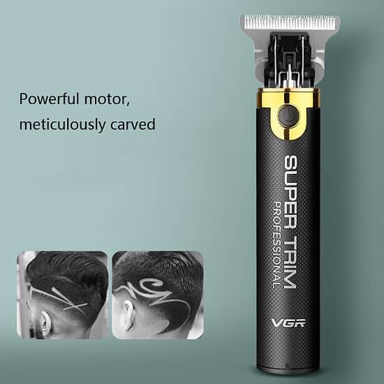 VGR Retro Oil Hair Electric Hair Clipper Push White Carved Small Hair Clipper Professional USB Elect