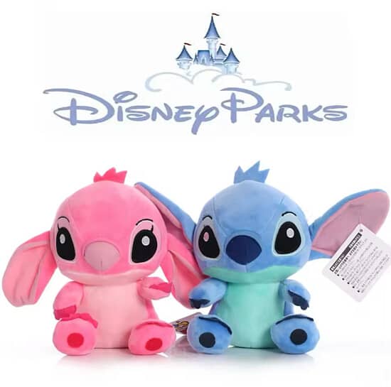 Disney Cartoon Blue Pink Stitch Plush Dolls