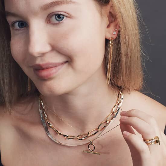 Save 68% on the John Greed Cane Gold Plated Silver Twisted Chain Link Necklace! ✨ Grab it Now!