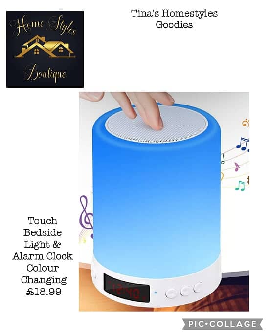 Touch Bedside Light & Alarm Clock Colour Changing £18.99