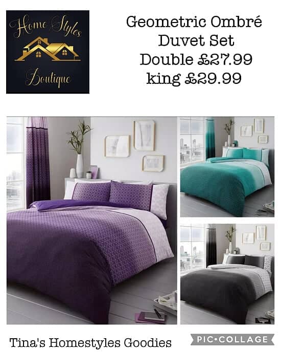 Geometric Ombré Duvet Set Double £27.99 King £29.99