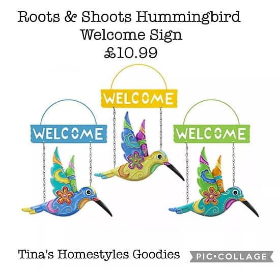 Roots & Shoots Hummingbird Welcome Sign £10.99