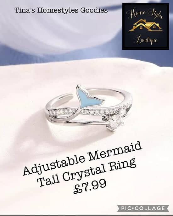 Adjustable Mermaid Tail Crystal Ring £7.99
