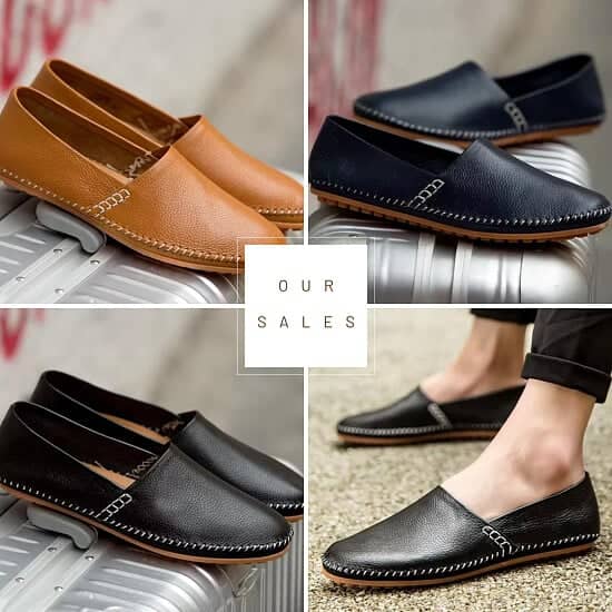 Unisex Driving Shoes Leather Slip-on Loafers Casual Breathable Soft Comfortable