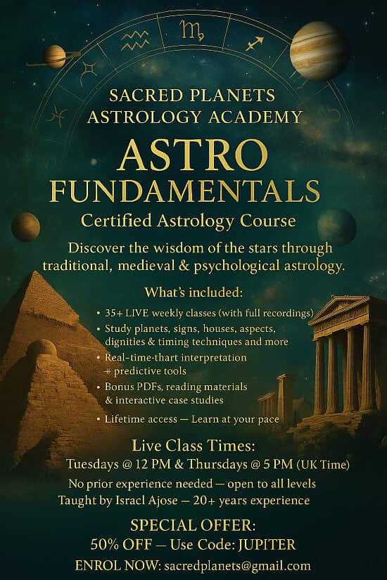 Certified Astrology course with Sacred planets academy
