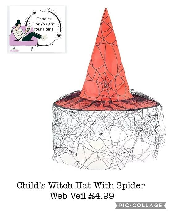 Child’s Witch Hat With Spider Web Veil £4.99