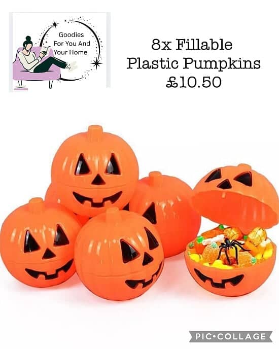8x Fillable Plastic Pumpkins £10.50