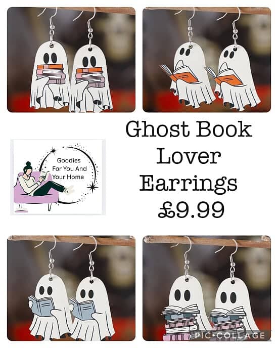 Ghost Book Lover Earrings £9.99