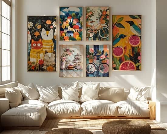 WIN a 24-Print Gouache Collage Wall Art Bundle 🎨