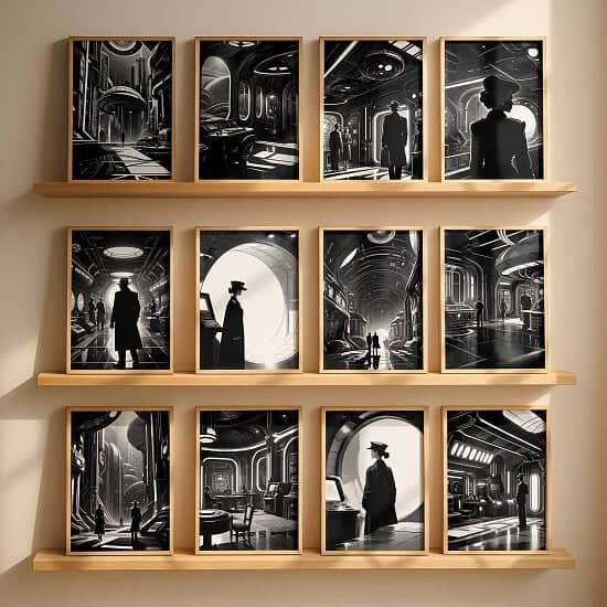 🎬🖤 Win a 12-Print Classic Noir Art Bundle!