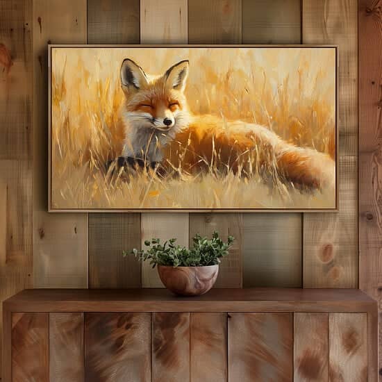 Rustic Fox Oil Painting – Frame TV Art