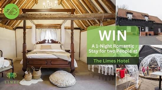WIN A 1-NIGHT ROMANTIC GETAWAY For Two at The Limes Hotel Maldon