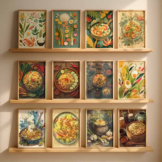 🥢✨ Win a Rustic Fried Rice Kitchen Art Print Set Of 12 – Perfect for Foodie Homes! 🖼️🍚