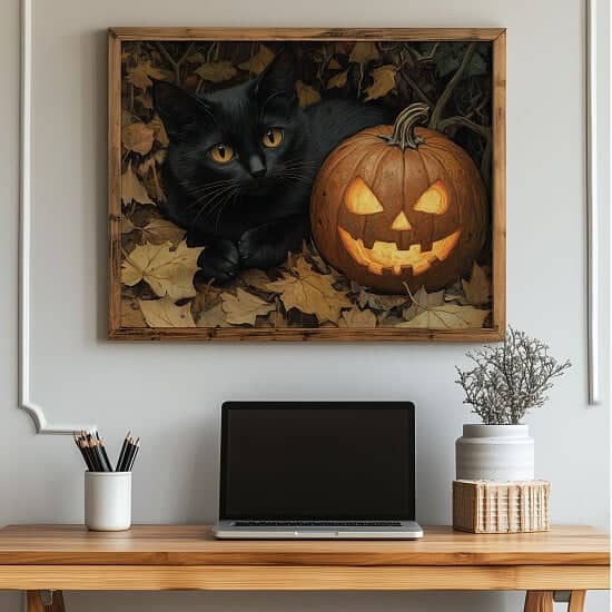 50% Off Halloween Black Cat & Pumpkin Printable – Instant Download 🎃🐈‍⬛
