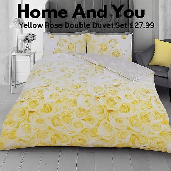Yellow Rose Double Duvet Set £27.99