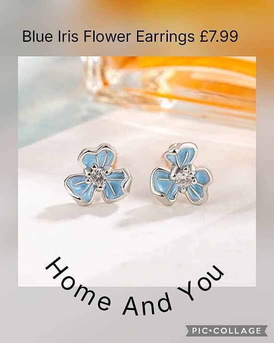 Blue Iris Flower Earrings £7.99