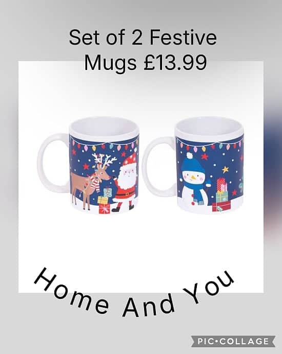 Set of 2 Festive Mugs £13.99